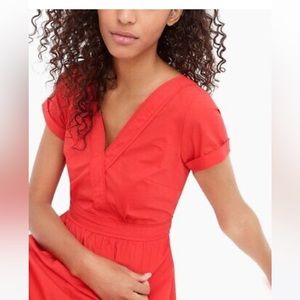 J Crew poplin A line dress in Red Cerise